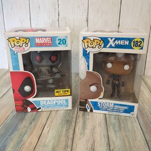 Funko Pop Lot X-Men Storm Mohawk 182 Marvel Deadpool 20 Hot Topic Exclusive Gray